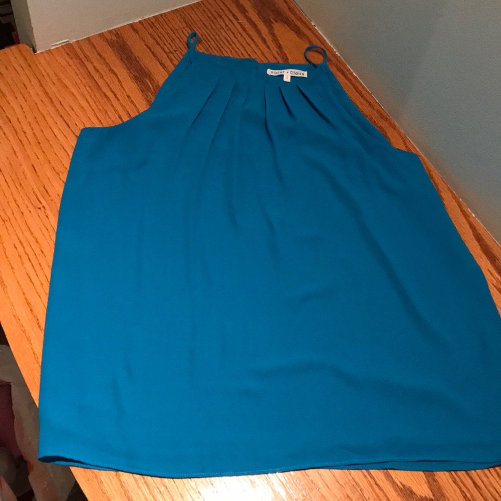 Violet & Claire small sleeveless summer top with pleated front neckline